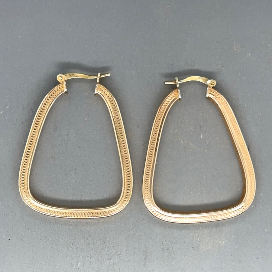 9ct Yellow Gold Style Hoop Earrings