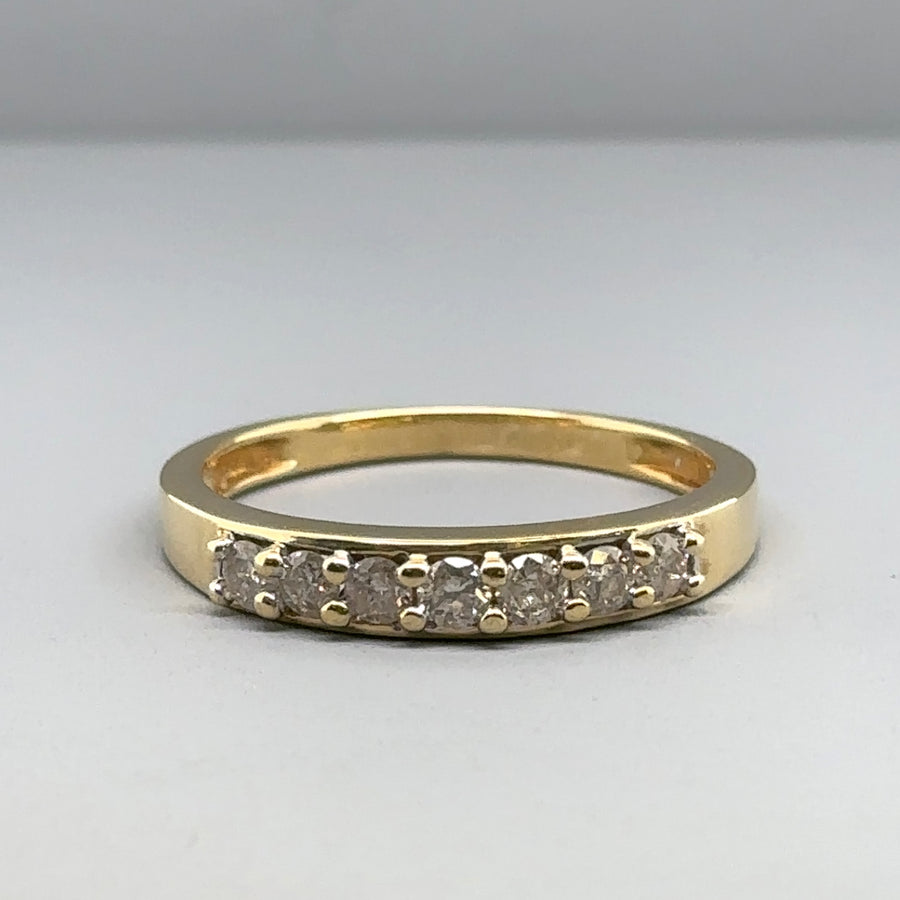 18ct Yellow Gold 7 Stone Diamond Ring (c. 0.50ct) - Size S 1/2