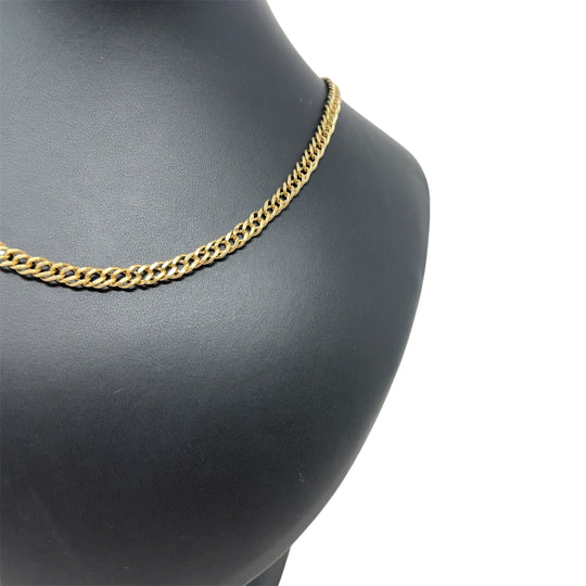 9ct Yellow Gold Double Curb Chain (23")