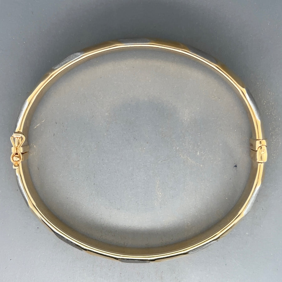 9ct Bi-Colour Patterned Bangle NEW!