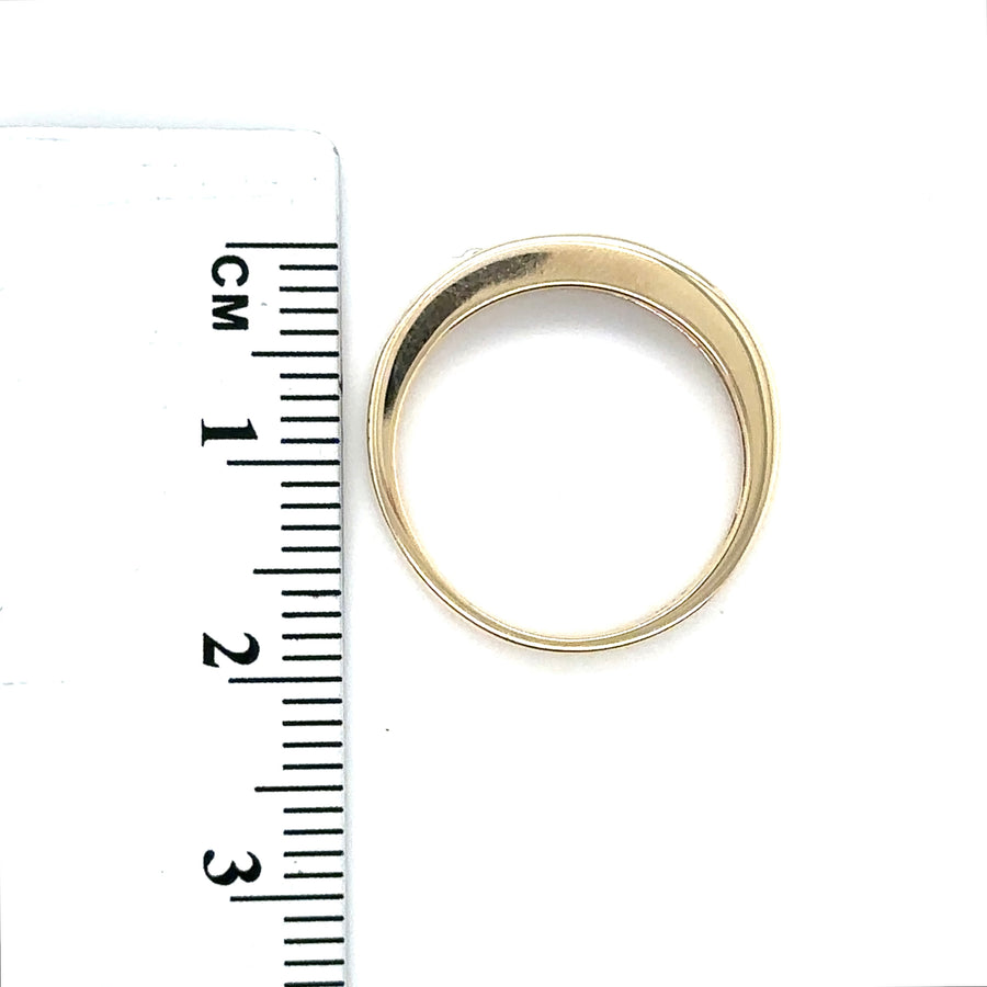 9ct Yellow Gold Ruby and Diamond Half Eternity Ring (c. 0.15ct) - Size L