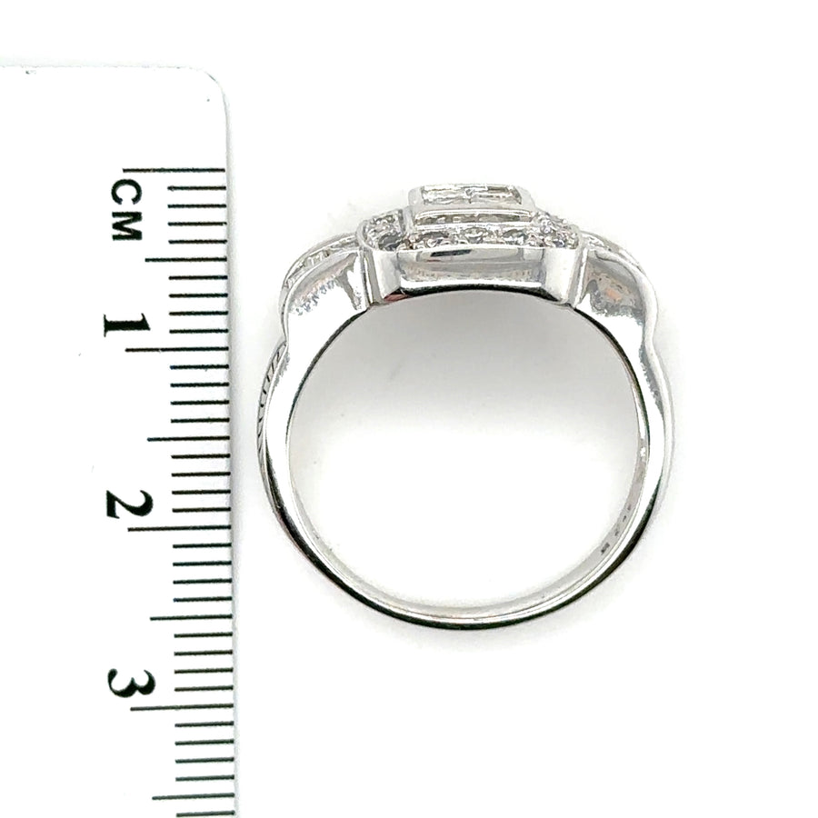 18ct White Gold Diamond Set Ring (c. 1.25ct) - Size S 1/2