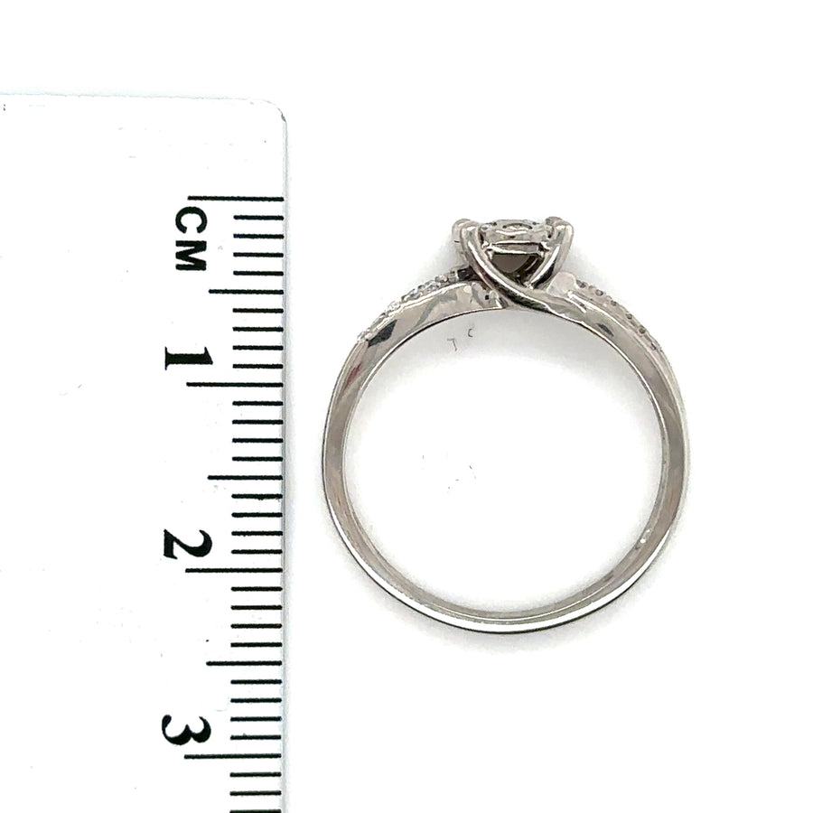 9ct White Gold Diamond Set Ring (c. 0.20ct) - Size L