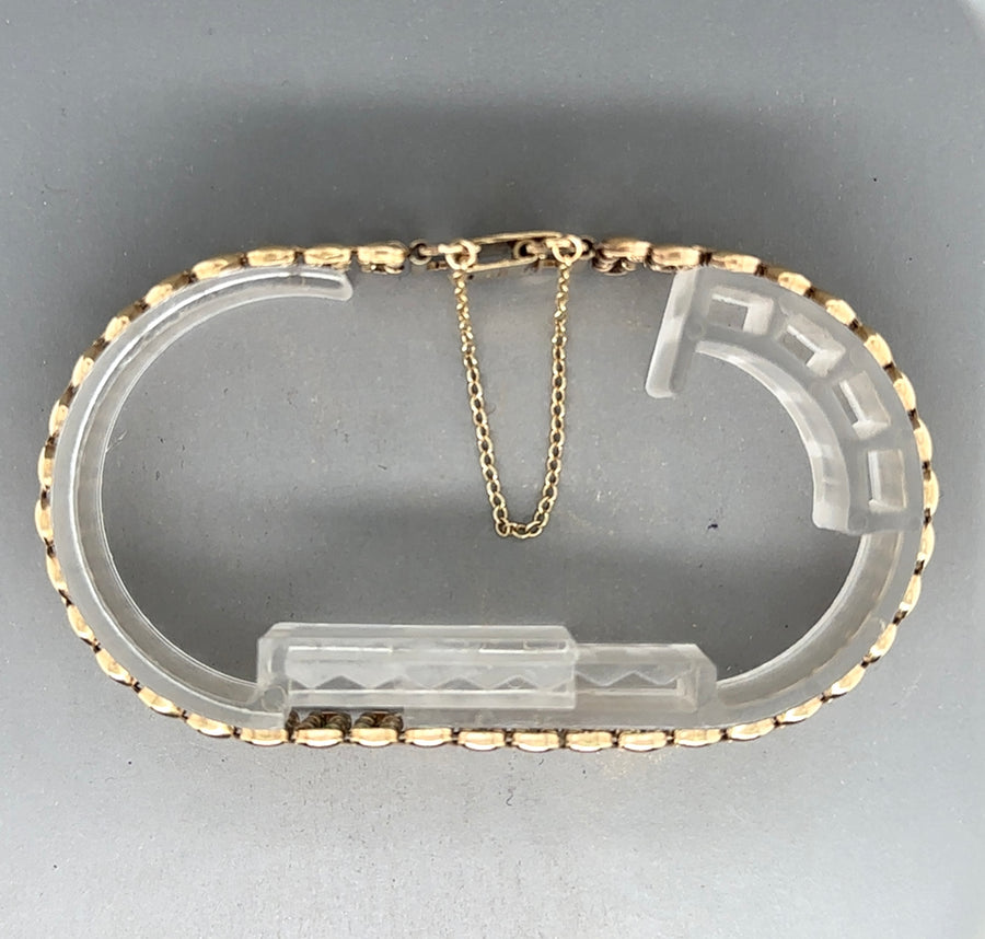 9ct Yellow Gold Fancy Bracelet with Safety Chain