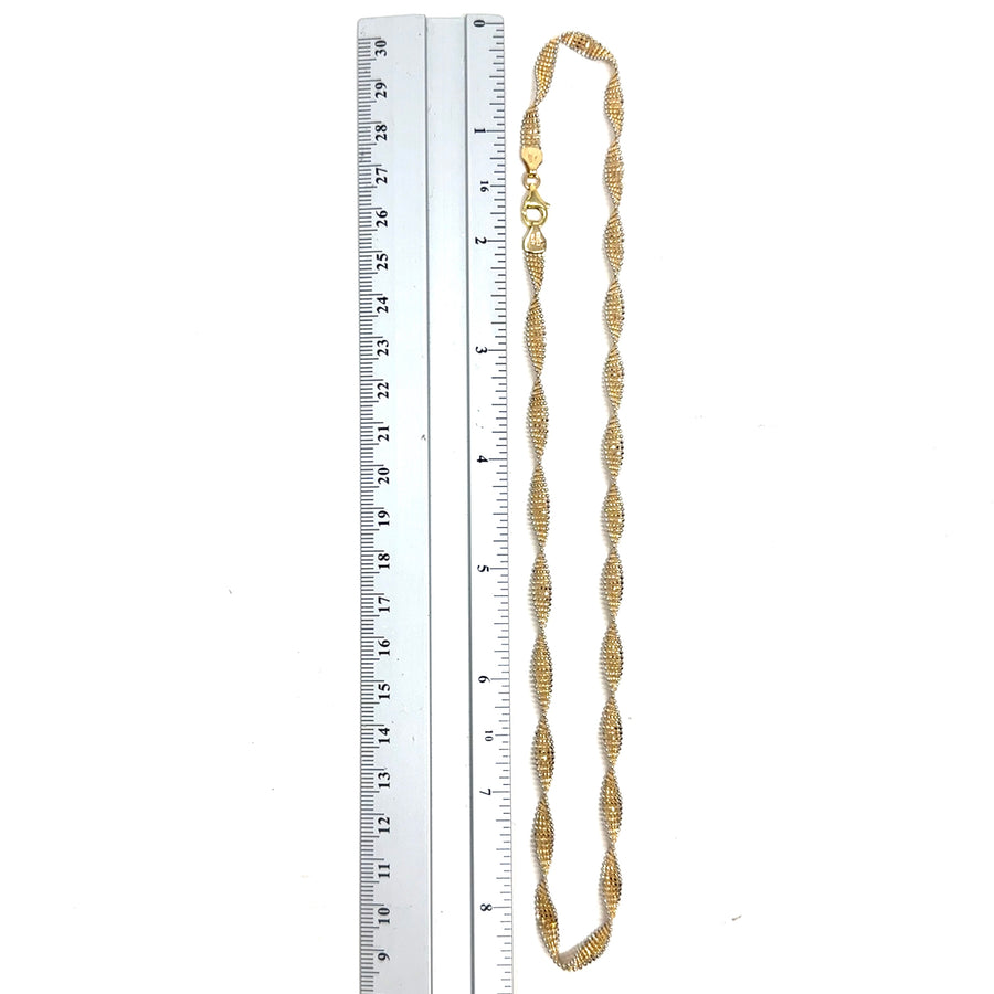 9ct Bi-Colour Twist Necklace (17")