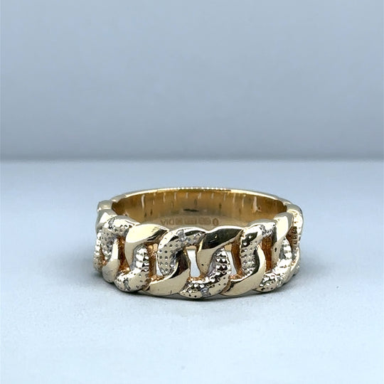 9ct Yellow Gold Curb Link Ring - Size P