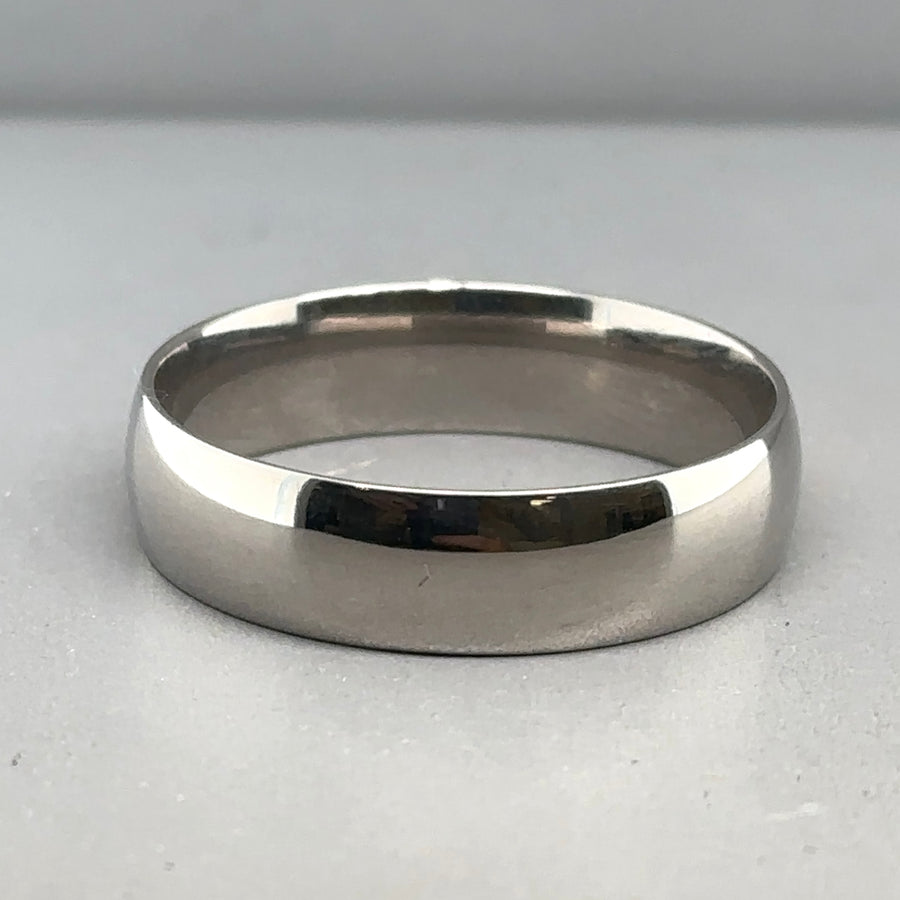 9ct White Gold Band Ring - Size Z