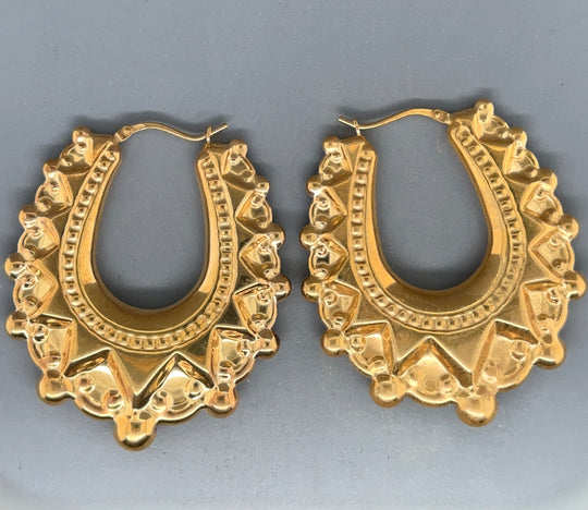 Sterling Silver Gold Plated Creole Hoop Earrings NEW!