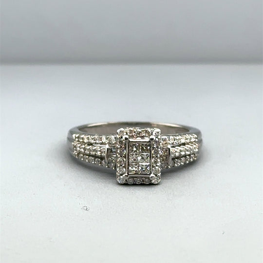 18ct White Gold Diamond Set Ring (c. 0.50ct) - Size N