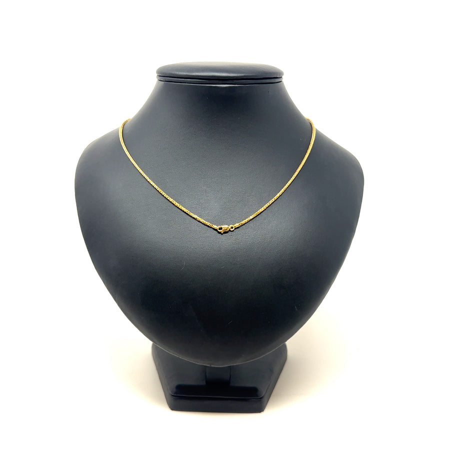 9ct Yellow Gold Wheat Link Chain (18")