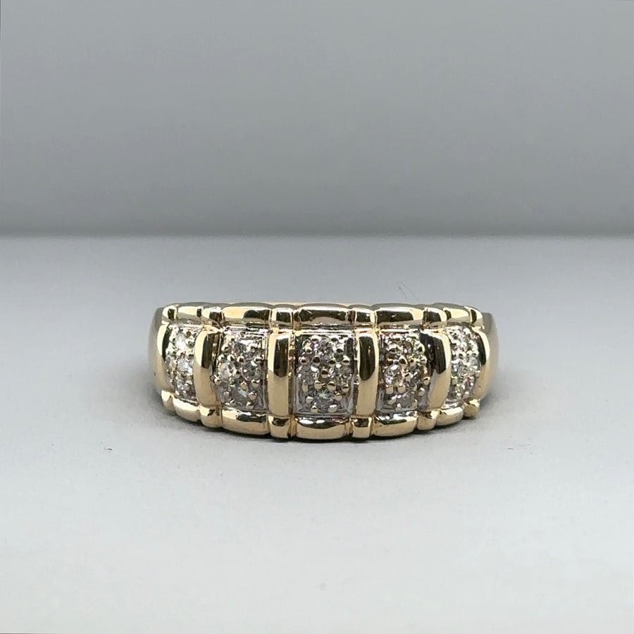9ct Yellow Gold Diamond Ring (c. 0.25ct) - Size U