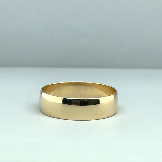 9ct Yellow Gold Band Ring - Size P 1/2
