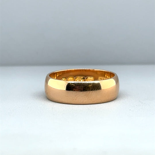22ct Yellow Gold Band Ring - Size K 1/2