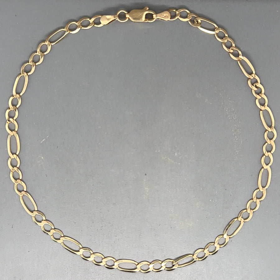 9ct Yellow Gold Figaro Anklet