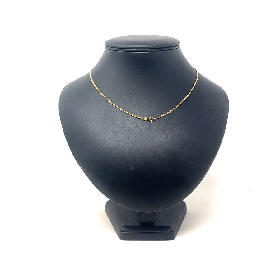 9ct Yellow Gold Single Stone Diamond Pendant and Fine Chain (c. 0.20ct) (18")