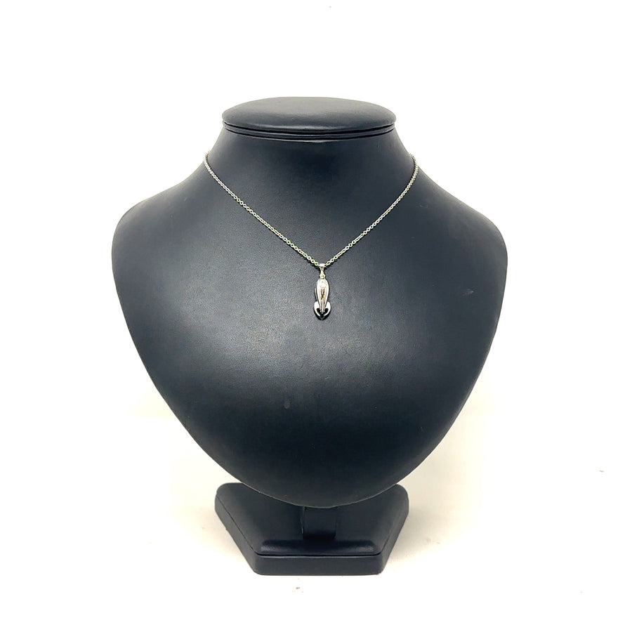 18ct White Gold Single Stone Moissanite Bobby White Rocket Necklace (23'')