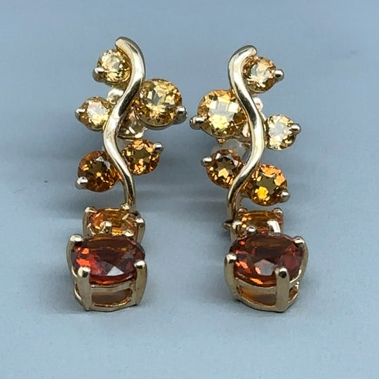 9ct Yellow Gold Mixed Citrine Earrings