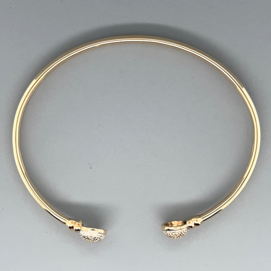 9ct Yellow Gold Diamond Set Torque Bangle
