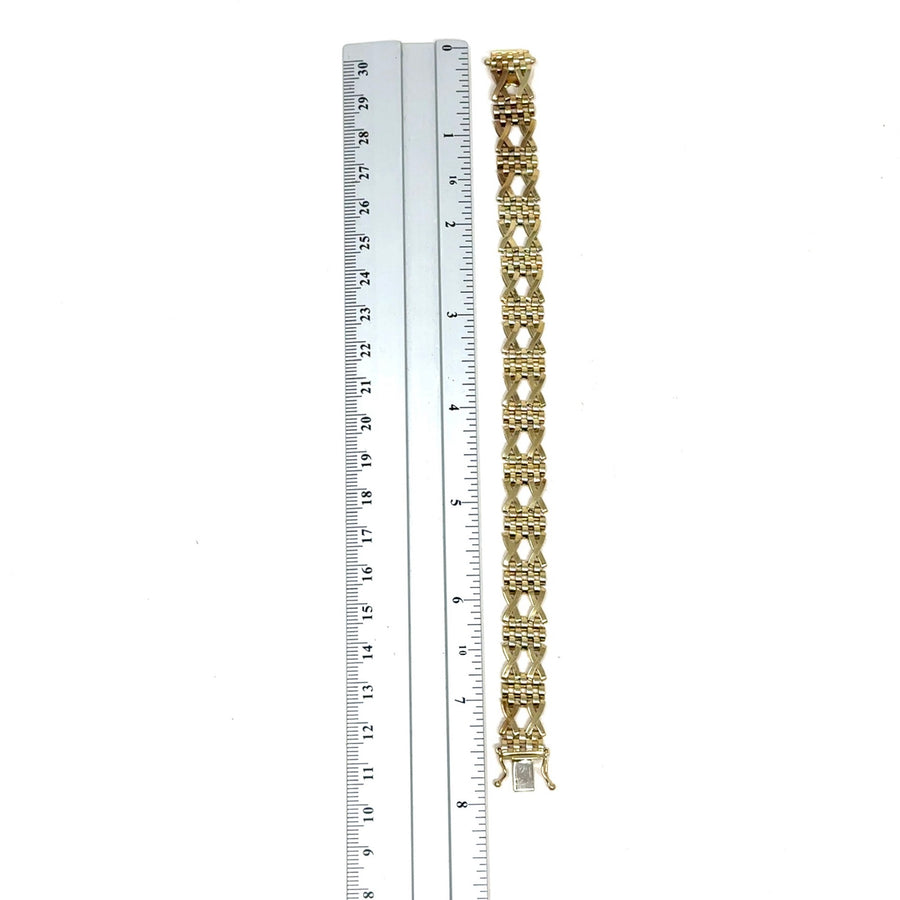 9ct Yellow Gold Fancy Flat Link Bracelet
