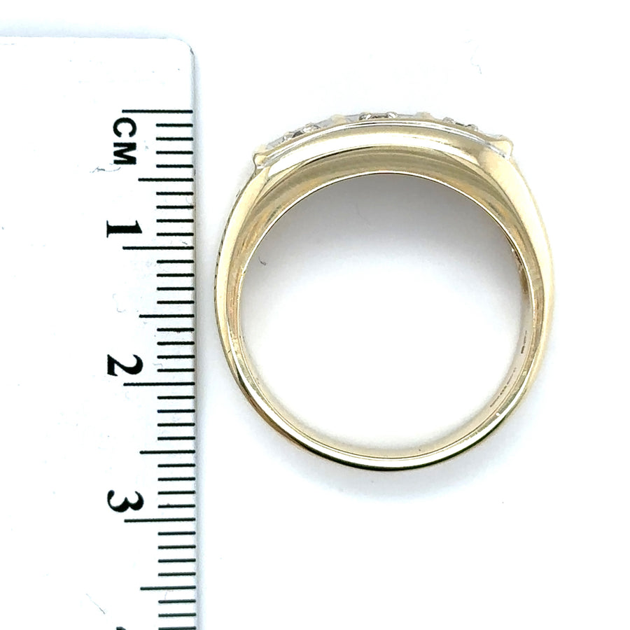 9ct Yellow Gold Three Stone Diamond Ring (c. 0.25ct) - Size W