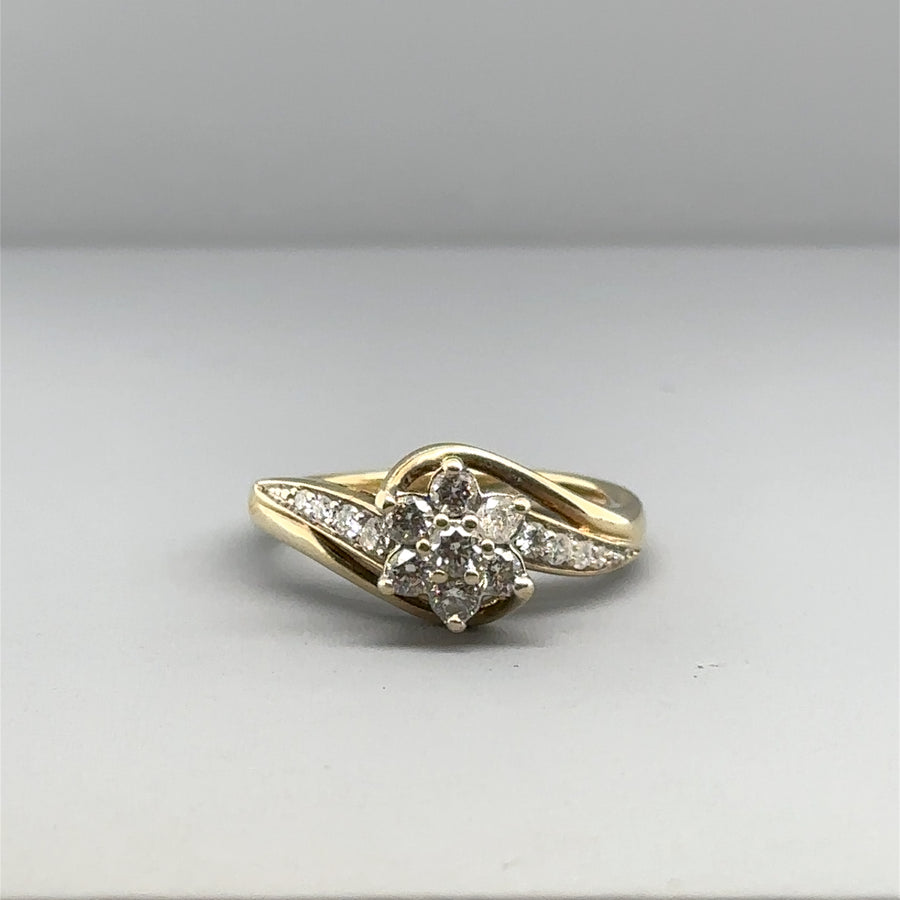 9ct Yellow Gold Diamond Set Ring Set (c. 0.50ct) - Size J 1/2
