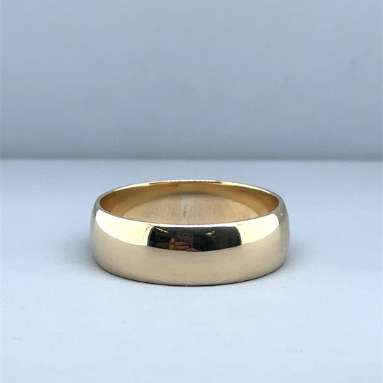 9ct Yellow Gold Band Ring - Size V 1/2