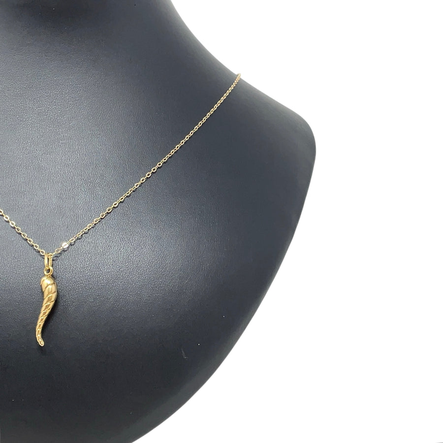 9ct Yellow Gold Horn Of Life Pendant and Chain (24")