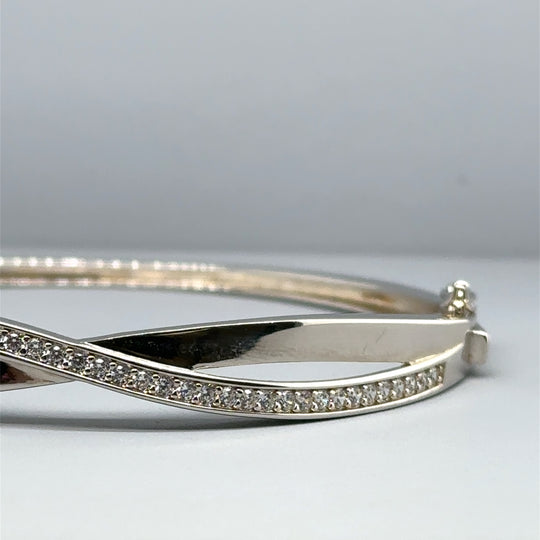 Sterling Silver Cubic Zirconia Bangle