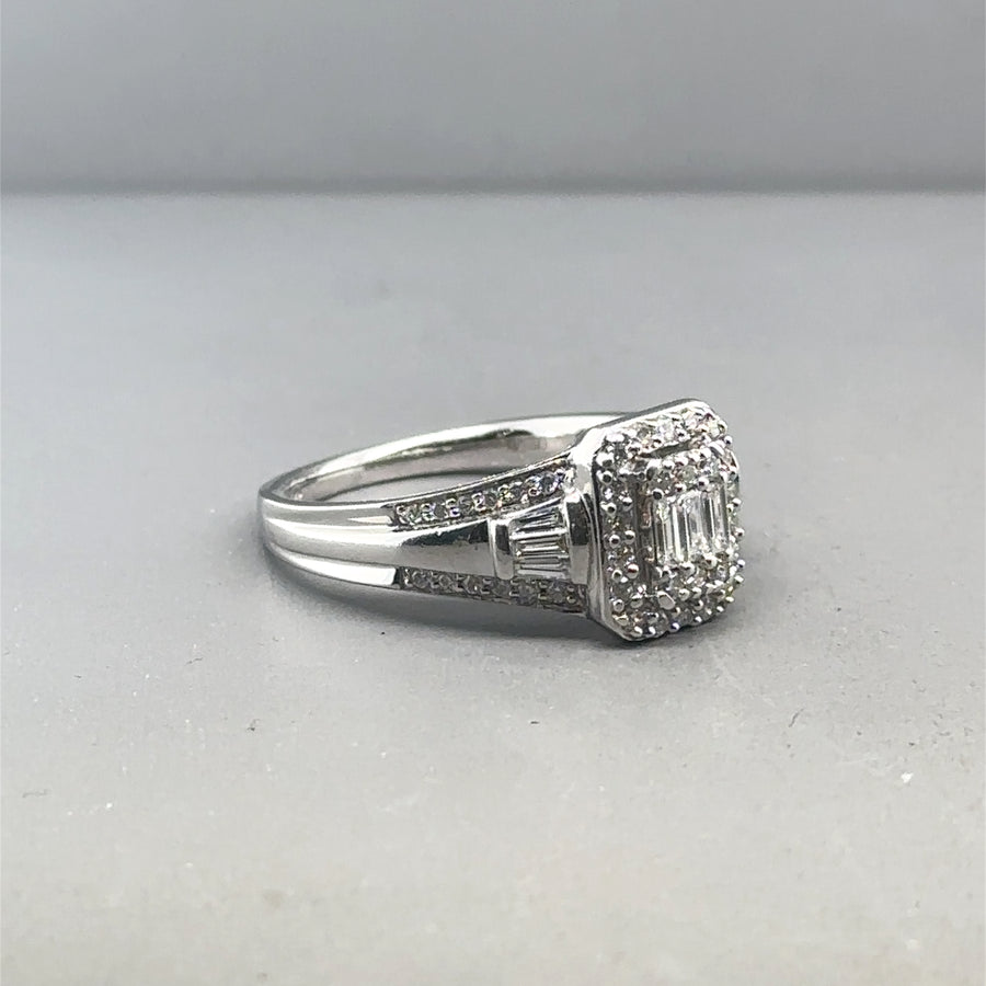 14ct White Gold Diamond Fancy Ring (c. 0.60ct) - Size N 1/2