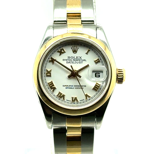 Pre-Owned Bi-Colour 18ct Yellow Gold and Stainless Steel Datejust Rolex (Ladies)