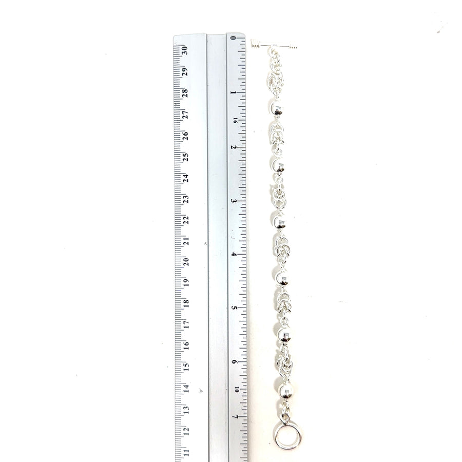 Sterling Silver Ball and Knot T-Bar Bracelet NEW!