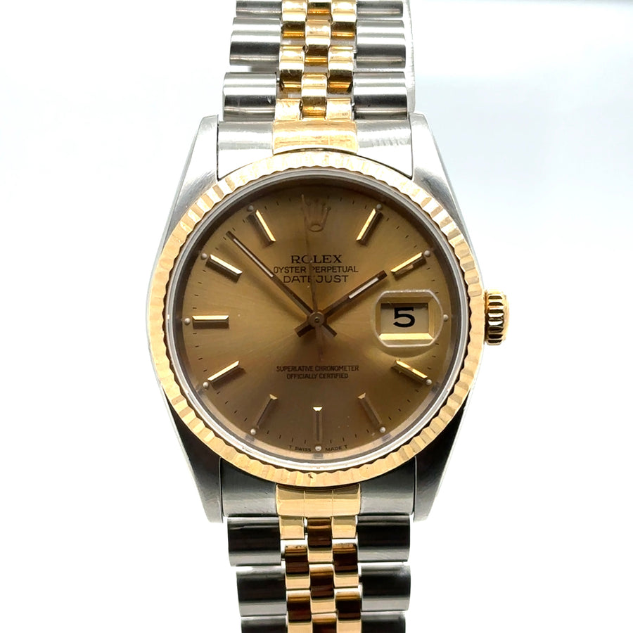 Pre-Owned 18ct Yellow Gold and Stainless Steel Bi-Colour Datejust Rolex (Gents)