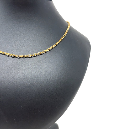 9ct Yellow Gold Oval Belcher Chain (18")