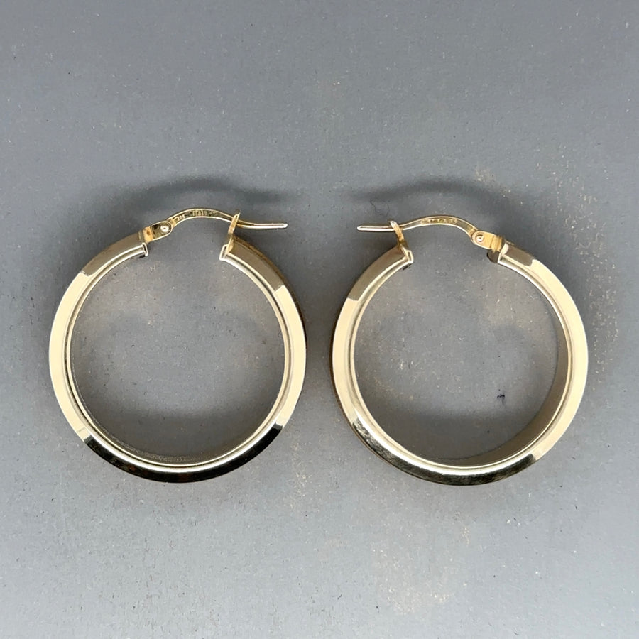 9ct Yellow Gold Plain Hoop Earrings