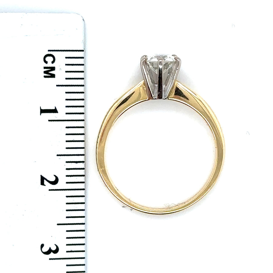 18ct Yellow Gold Single Stone Diamond Ring (c. 0.50ct) - Size K
