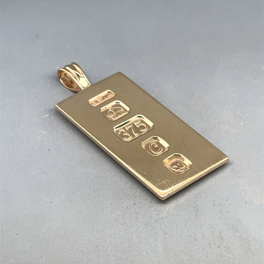 9ct Yellow Gold Ingot Pendant