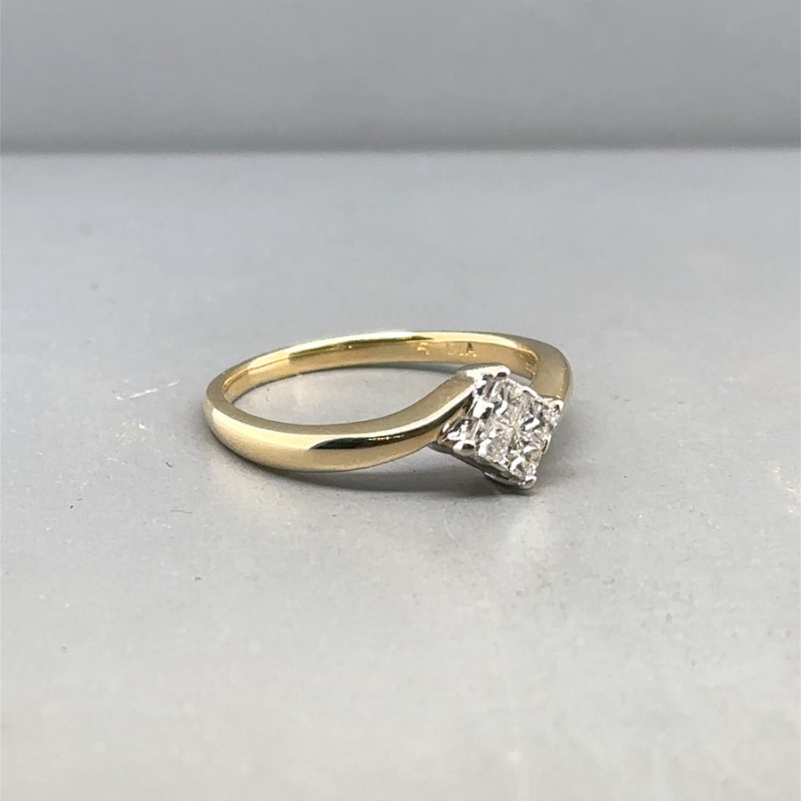 18ct Yellow Gold Diamond Ring (c. 0.25ct) - Size N