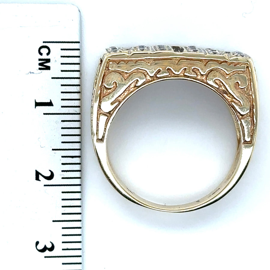 9ct Yellow Gold Cubic Zirconia Mum Ring - Size P