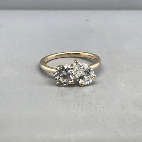 9ct Yellow Gold Two Stone Lab Grown Diamond Ring (c. 2.00ct) - Size M - NEW!