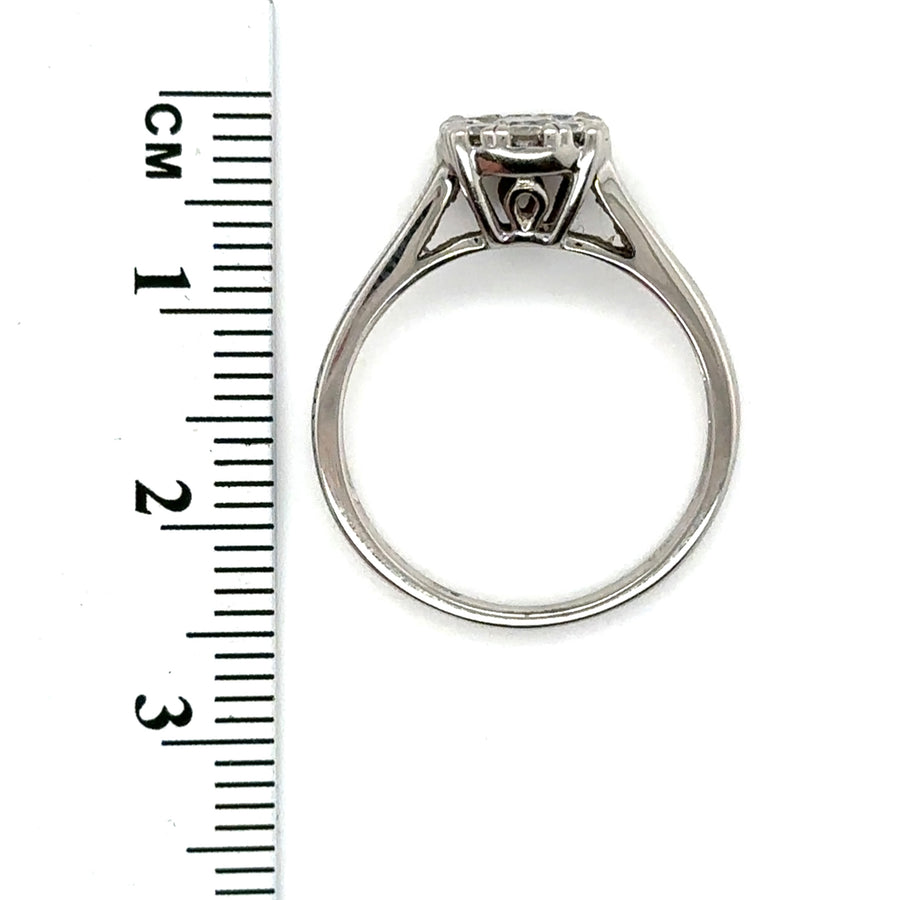 9ct White Gold Diamond Cluster Ring (c. 0.50ct) - Size M