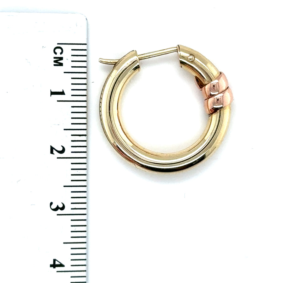 9ct Bi-Colour Hoop Earrings