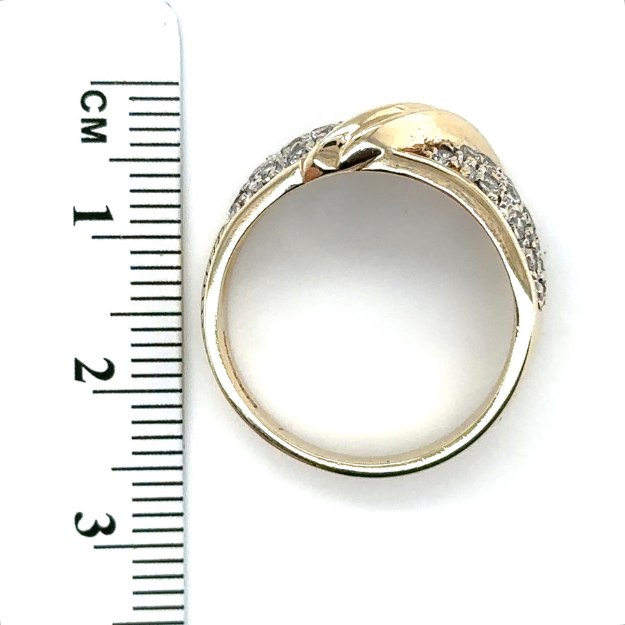 9ct Yellow Gold Cubic Zirconia Ring - Size Q 1/2