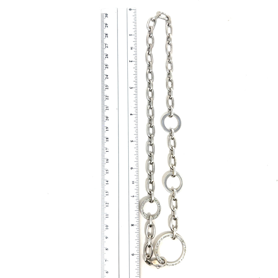 Sterling Silver Cubic Zirconia Circles Necklace (19")