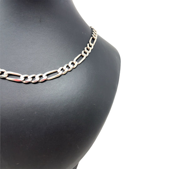 Sterling Silver Figaro Chain (23")