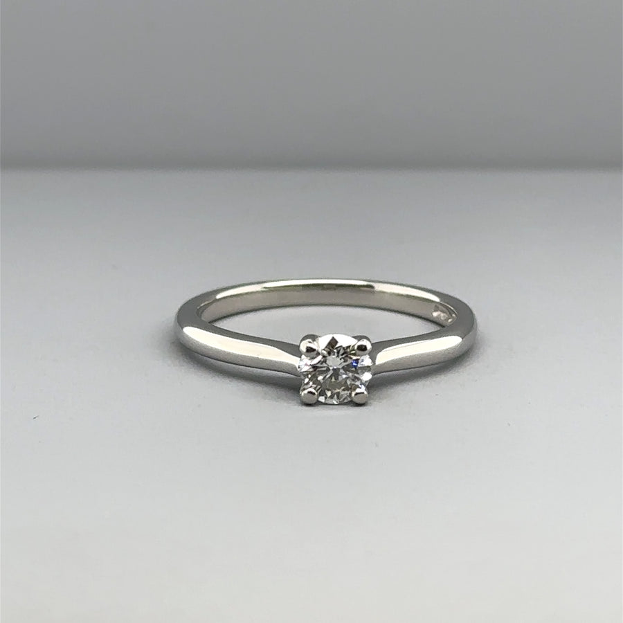 Platinum Single Stone Diamond Ring (c. 0.30ct) - Size N