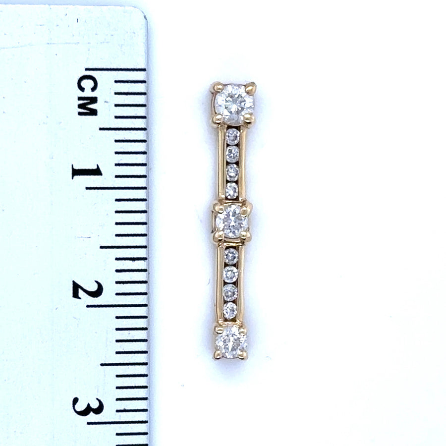 14ct Yellow Gold Diamond Drop Pendant (c. 0.27ct)