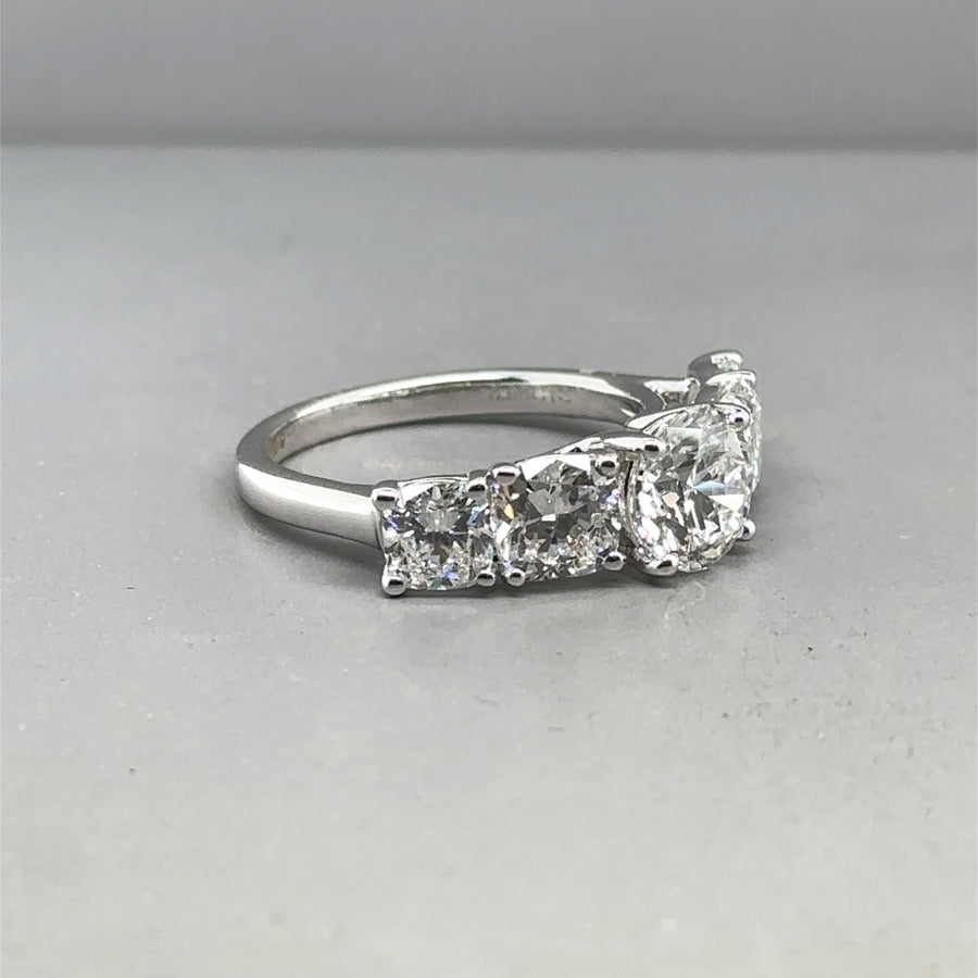 18ct White Gold Five Stone Lab Grown Diamond Ring (c. 3.96ct) - Size L NEW!