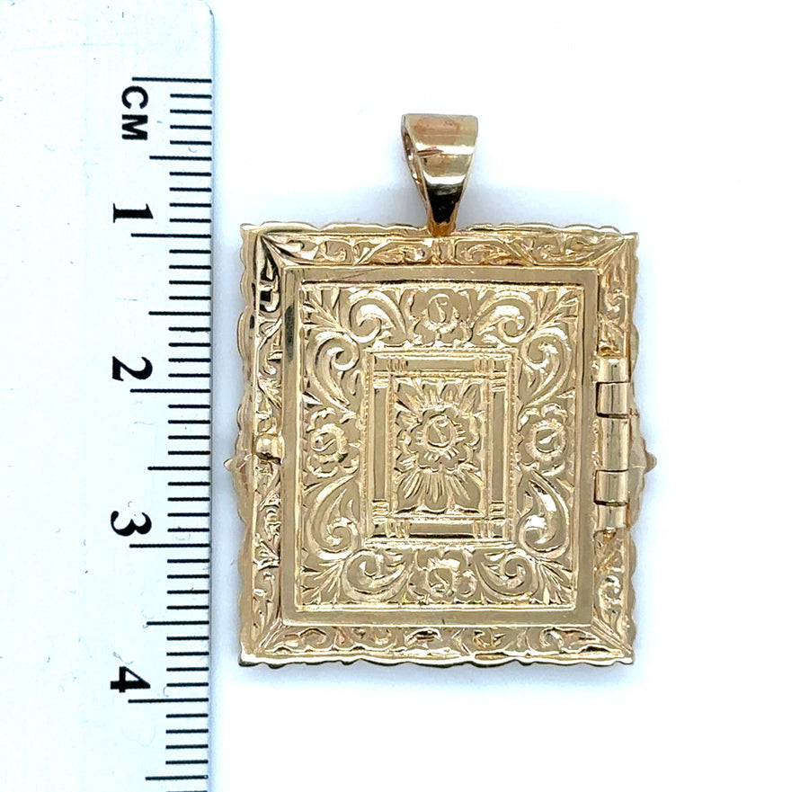 9ct Yellow Gold Square Picture Locket