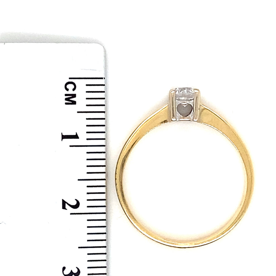 18ct Yellow Gold Single Stone Diamond Ring (c. 0.40ct) - Size P