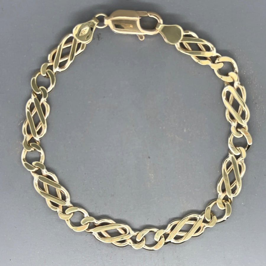9ct Yellow Gold Celtic Style Link Bracelet